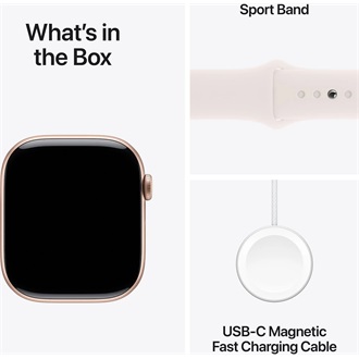 Apple Watch S10 GPS (42mm) rozéarany alumínium tok, lágy rózsaszín sportszíj (S/M) okosóra