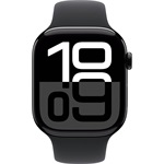 Apple Watch S10 GPS (46mm) kozmoszfekete alumínium tok, fekete sportszíj (M/L) okosóra