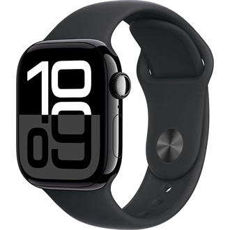 Apple Watch S10 cellular 42mm aluminium ház okosóra fekete (Jet Black) + BLACK SP BD M/L