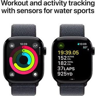 Apple Watch S10 cellular 42mm aluminium ház okosóra fekete (Jet Black) + INK SP LOOP