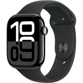 Apple Watch S10 cellular 46mm aluminium ház okosóra fekete (Jet Black) + BLACK SP BAND S/M