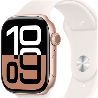 Apple Watch S10 cellular 46mm ház okosóra rózsaszín-arany (Rose Gold) + LIGHT BLUSH SP BAND M/L