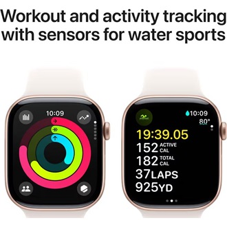 Apple Watch S10 cellular 46mm ház okosóra rózsaszín-arany (Rose Gold) + LIGHT BLUSH SP BAND M/L
