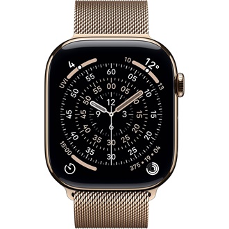Apple Watch S11 (42mm) Gold Titanium Case cellular okosóra arany + Gold Milanese Loop