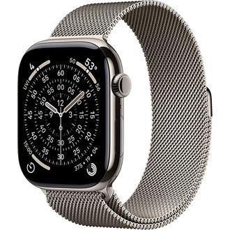 Apple Watch S11 (42mm) Natural Titanium cellular okosóra ezüst + Natural Milanese Loop