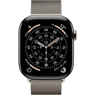 Apple Watch S11 (42mm) Natural Titanium cellular okosóra ezüst + Natural Milanese Loop