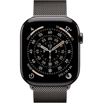 Apple Watch S11 (42mm) Slate Titanium cellular okosóra szürke + Slate Milanese Loop