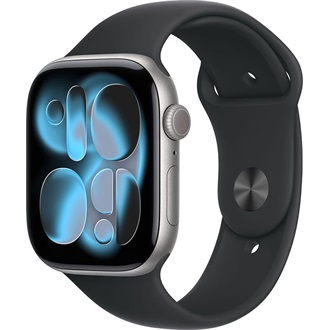 Apple Watch S11 (42mm) Space Gray Aluminium cellular okosóra szürke + Black Sport Band - M/L