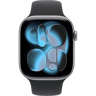 Apple Watch S11 (42mm) Space Gray Aluminium cellular okosóra szürke + Black Sport Band - M/L