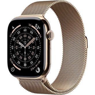 Apple Watch S11 (46mm) Gold Titanium cellular okosóra arany + Gold Milanese Loop - M/L