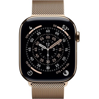 Apple Watch S11 (46mm) Gold Titanium cellular okosóra arany + Gold Milanese Loop - S/M