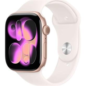 Apple Watch S11 (46mm) Rose Gold Aluminium cellular okosóra rózsaszín-arany + Light Blush Sport Band - S/M
