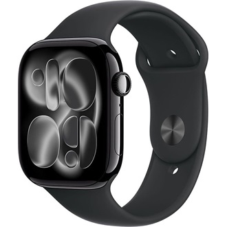 Apple Watch S11 (42mm) Jet Black Aluminium okosóra fekete + Black Sport Band - M/L