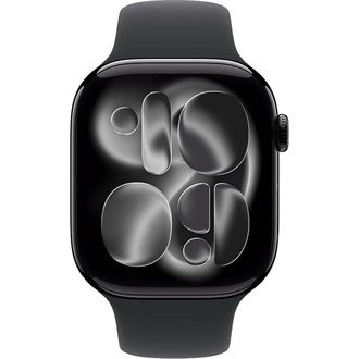 Apple Watch S11 (42mm) Jet Black Aluminium okosóra fekete + Black Sport Band - M/L