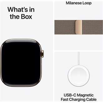 Apple Watch S11 (42mm) Gold Titanium Case cellular okosóra arany + Gold Milanese Loop