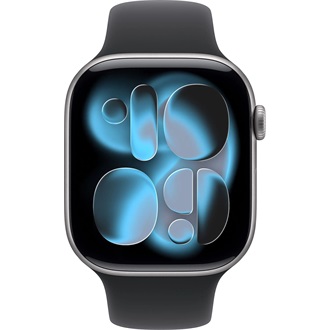 Apple Watch S11 Cellular (42mm) asztroszürke alumínium tok, fekete S/M sportszíjas okosóra