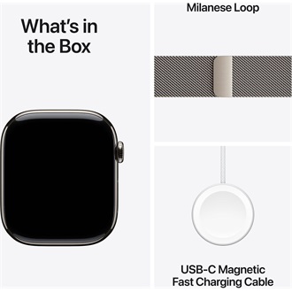 Apple Watch S11 (46mm) Natural Titanium cellular okosóra ezüst + Natural Milanese Loop - M/L