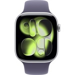 Apple Watch S11 GPS-es (46mm) ezüst alumínium tok, ködös lila S/M sportszíjas okosóra