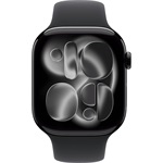 Apple Watch S11 GPS-es (46mm) kozmoszfekete alumínium tok, fekete M/L sportszíjas okosóra