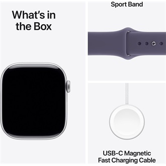 Apple Watch S11 (42mm) Silver Aluminium okosóra ezüst + Purple Fog Sport Band - M/L