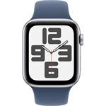 Apple Watch SE2 v3 Cellular (44mm) ezüst alumínium tok, denim sportszíj (S/M) okosóra