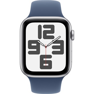 Apple Watch SE2 v3 Cellular (44mm) ezüst alumínium tok, denim sportszíj (S/M) okosóra