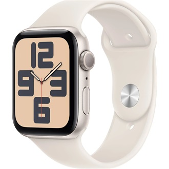 Apple Watch SE2 v3 GPS (44mm) csillagfény alumínium tok, csillagfény sportszíj (M/L) okosóra