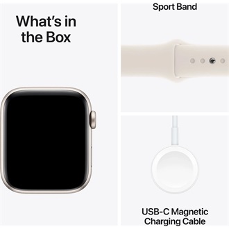 Apple Watch SE2 v3 GPS (44mm) csillagfény alumínium tok, csillagfény sportszíj (M/L) okosóra