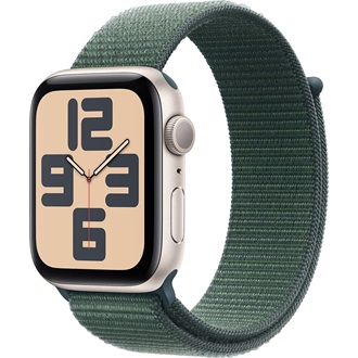 Apple Watch SE2 v3 GPS (44mm) csillagfény alumínium tok, tózöld sportszíj okosóra