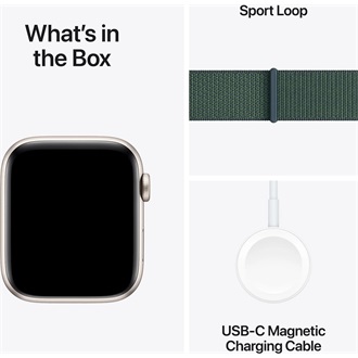 Apple Watch SE2 v3 GPS (44mm) csillagfény alumínium tok, tózöld sportszíj okosóra