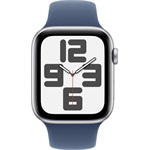 Apple Watch SE2 v3 GPS (44mm) ezüst alumínium tok, denim sportszíj (M/L) okosóra