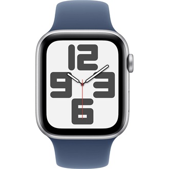 Apple Watch SE2 v3 GPS (44mm) ezüst alumínium tok, denim sportszíj (M/L) okosóra