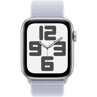 Apple Watch SE2 v3 GPS (44mm) ezüst alumínium tok, fakókék sportszíj okosóra