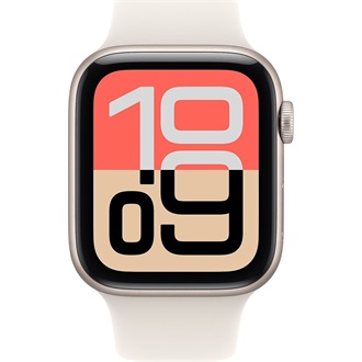 Apple Watch SE3 (40mm) Starlight Aluminium cellular okosóra ezüst + Starlight Sport Band - S/M