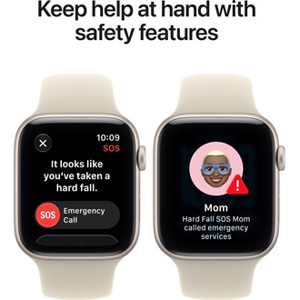 Apple Watch SE3 (40mm) Starlight Aluminium okosóra ezüst + Sand Sport Band - S/M