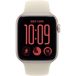 Apple Watch SE3 (40mm) Starlight Aluminium okosóra ezüst + Sand Sport Band - S/M
