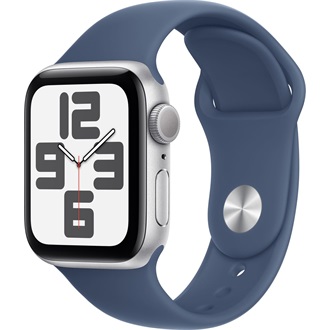 Apple Watch SE GPS 40mm aluminium ház okosóra ezüst + DENIM SP BAND S/M