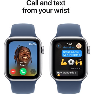 Apple Watch SE GPS 40mm aluminium ház okosóra ezüst + DENIM SP BAND S/M