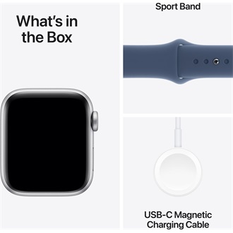 Apple Watch SE GPS 40mm aluminium ház okosóra ezüst + DENIM SP BAND S/M