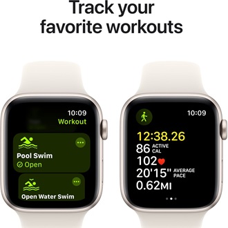 Apple Watch SE GPS 44mm aluminium ház okosóra arany (Starlight) + STARLSP BAND M/L