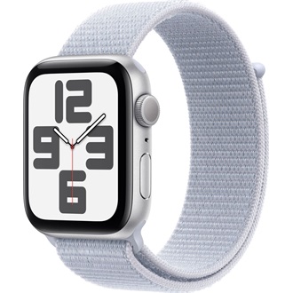 Apple Watch SE GPS 44mm aluminium ház okosóra ezüst + BLUE CLOUD SPORT LOOP
