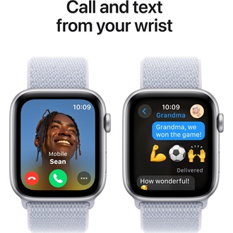 Apple Watch SE GPS 44mm aluminium ház okosóra ezüst + BLUE CLOUD SPORT LOOP