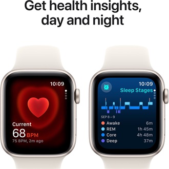 Apple Watch SE cellular 44mm aluminium ház okosóra arany (Starlight) + STARLSP BAND M/L