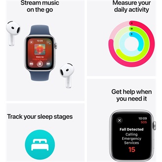 Apple Watch SE cellular 44mm aluminium ház okosóra fekete (Midnight) + MN SP BAND S/M