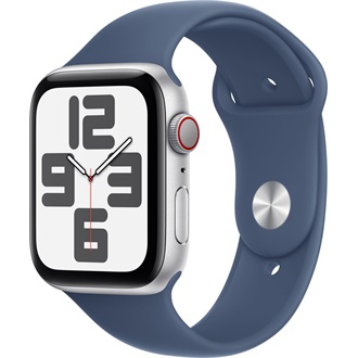 Apple Watch SE cellular 44mm ház okosóra ezüst + DENIM SPORT BAND M/L