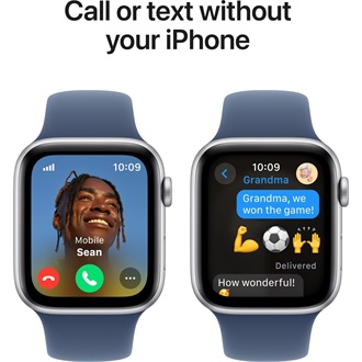 Apple Watch SE cellular 44mm ház okosóra ezüst + DENIM SPORT BAND M/L