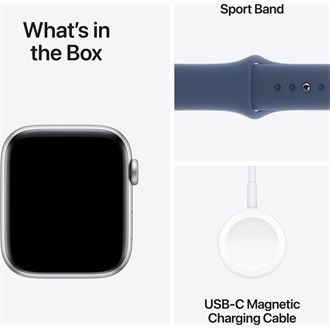 Apple Watch SE cellular 44mm ház okosóra ezüst + DENIM SPORT BAND M/L