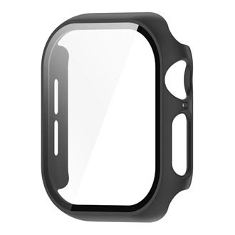 Apple Watch Series 10 42mm Gigapack Műanyag keret BUMPER, ütésállóság + kijelzővédő üveg, FEKETE