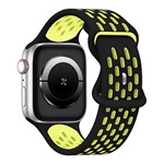 Apple Watch Series 10 42mm Gigapack Pótszíj egyedi méret, légáteresztő, FEKETE/SÁRGA
