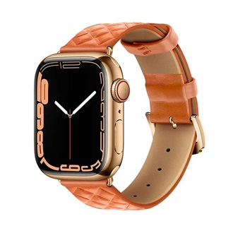 Apple Watch Series 10 42mm HOCO WA18 pótszíj egyedi méret, 3D rombusz, NARANCSSÁRGA